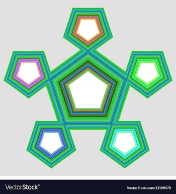 Five part pentagonal infographic element design vector image