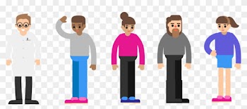 Five People Are Standing In A Line - People Standing Next To Each Other