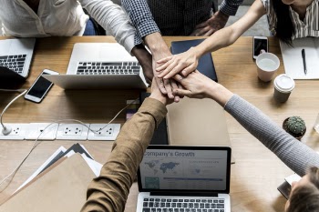 Five Person Hand in Hand