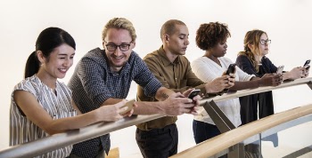 Five Person Holding Mobile Phones