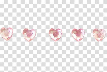 , five pink hearts transparent background PNG clipart