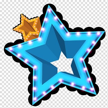 Five-pointed star shining light bulb transparent background PNG clipart