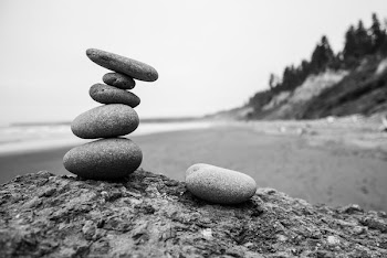 five stack of stone fragments