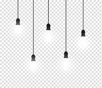Five white light bulbs , Tile Line Symmetry Angle Pattern, Minimalist light-emitting incandescent chandelier transparent background PNG clipart