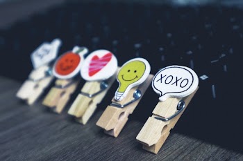 Five Wooden Clothes Pins