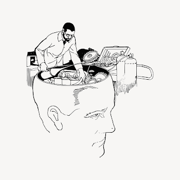 Fixing brain collage element, drawing | Free Vector - rawpixel