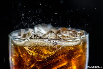 Fizzy cola drink macro shot