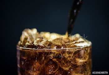 Fizzy cola drink macro shot