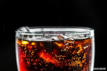 Fizzy cola drink macro shot