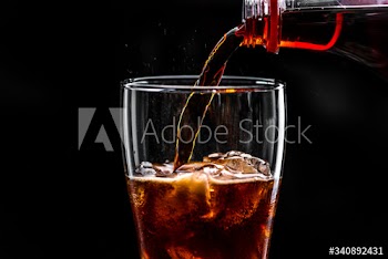 Fizzy cola drink macro shot
