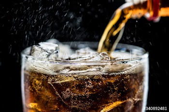 Fizzy cola drink macro shot