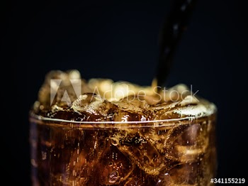 Fizzy cola drink macro shot