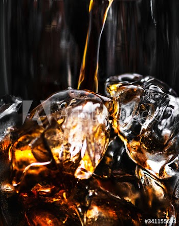 Fizzy cola drink macro shot
