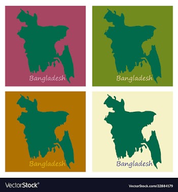 Flag and map of bangladesh vector image