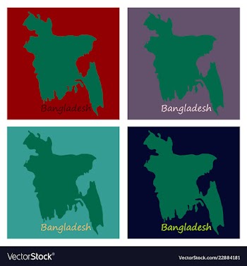 Flag and map of bangladesh vector image