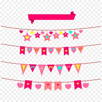 Flag Banner Valentine's Day Pattern - Tanabata Festival to pull flags 