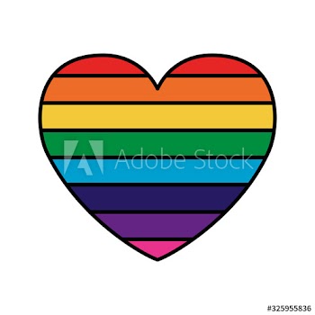 flag gay with rainbow colors in heart