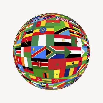 Flag globe clipart, international symbols | Free PSD - rawpixel