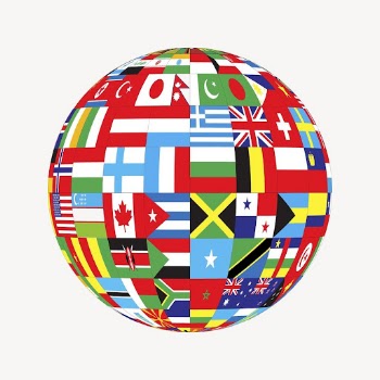 Flag globe clipart, international symbols | Free PSD - rawpixel