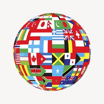 Flag globe sticker, international symbols | Free Vector - rawpixel