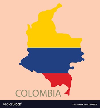 Flag-map of colombia vector image