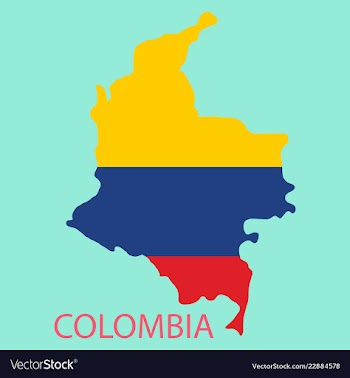 Flag-map of colombia vector image