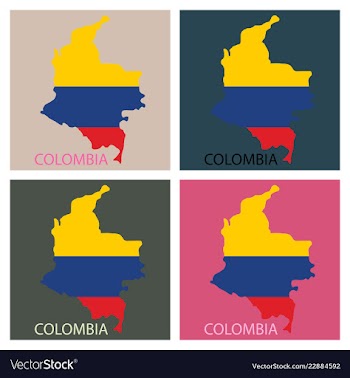 Flag-map of colombia vector image