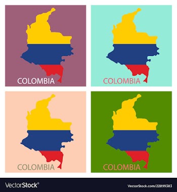 Flag-map of colombia vector image