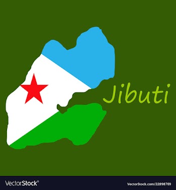 Flag map of djibouti vector image
