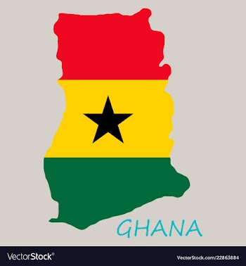 Flag map of ghana vector image