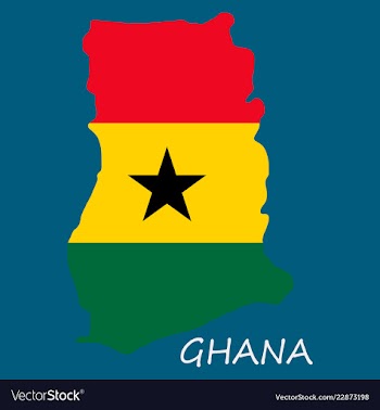 Flag map of ghana vector image