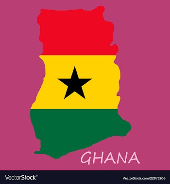 Flag map of ghana vector image