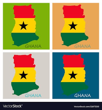 Flag map of ghana vector image