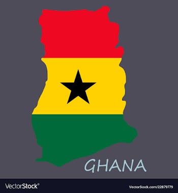 Flag map of ghana vector image
