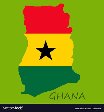 Flag map of ghana vector image