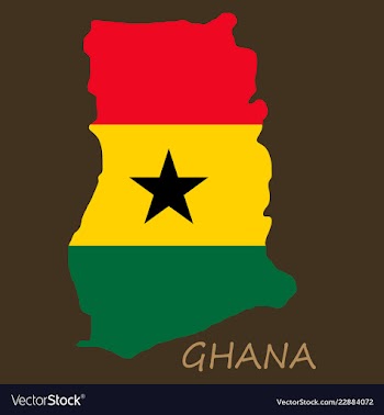 Flag map of ghana vector image