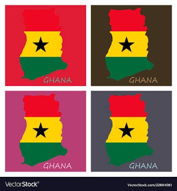 Flag map of ghana vector image
