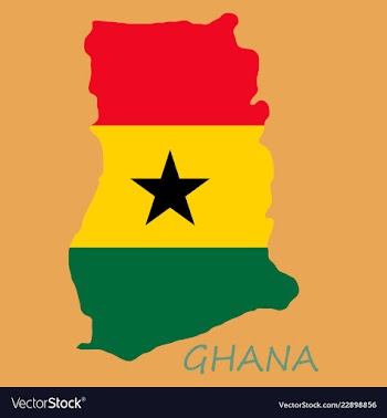 Flag map of ghana vector image
