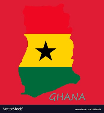 Flag map of ghana vector image