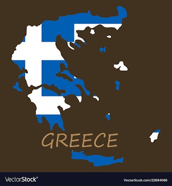 Flag map of greece vector image