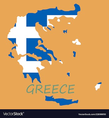 Flag map of greece vector image