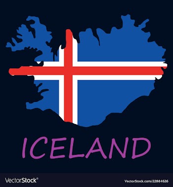 Flag map of iceland vector image