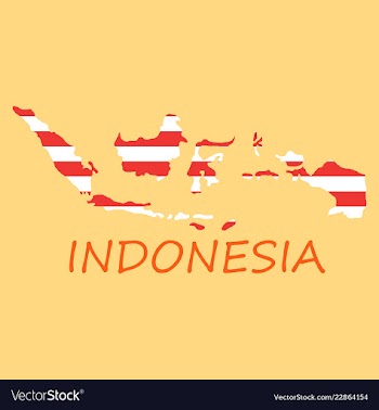 Flag map of indonesia vector image