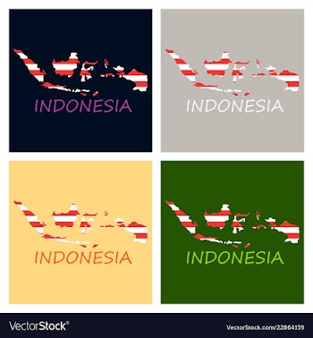 Flag map of indonesia vector image
