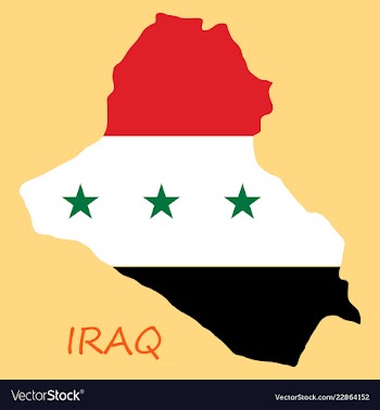 Flag map of iraq vector image