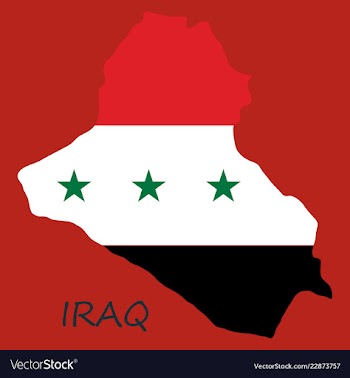 Flag map of iraq vector image