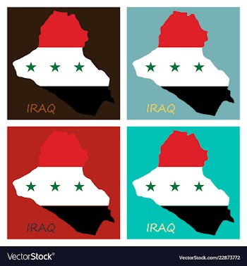 Flag map of iraq vector image