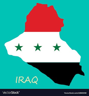 Flag map of iraq vector image