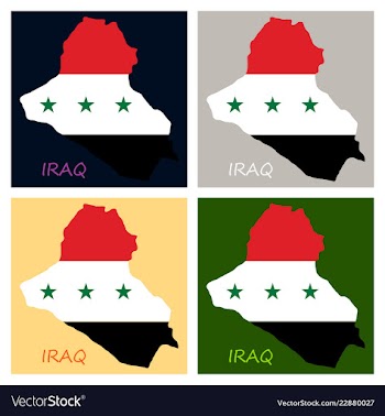 Flag map of iraq vector image