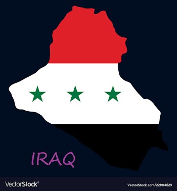Flag map of iraq vector image